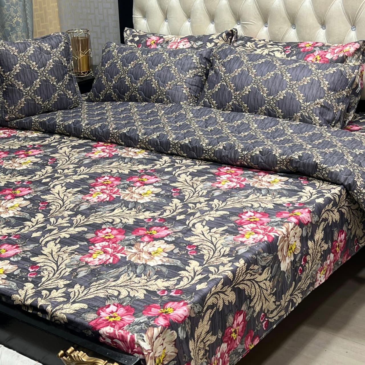 Black Floral Bedsheet