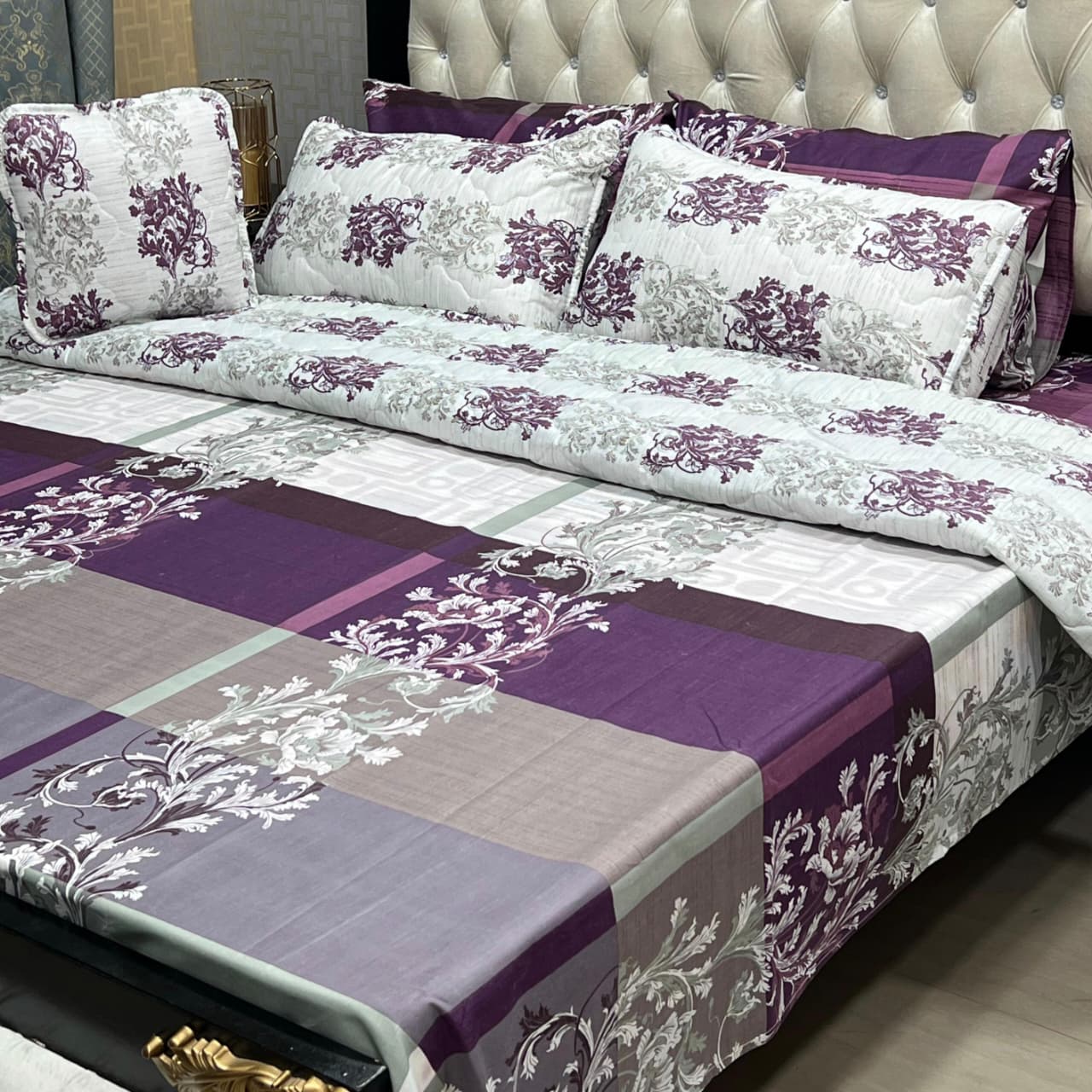 Purple Floral Bedsheet